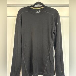 Smartwool Merino 250 Base Layer Crew Top Mens Large Black Long Sleeve Wool